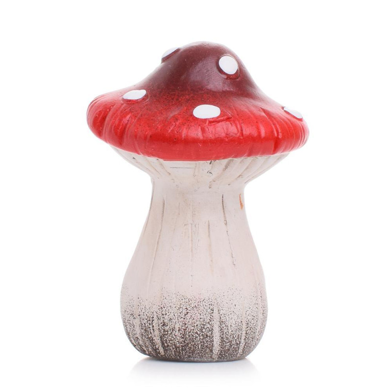Jesenná dekorácia muchotrávka keramika 5x5x7,5 cm červeno-biela