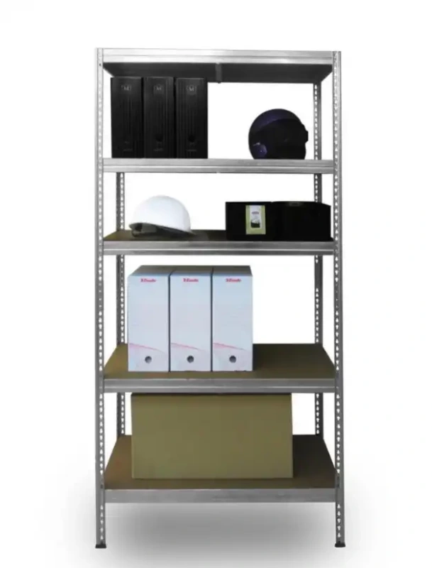 Kovový regál 180×90×40 cm – 5 políc, nosnosť 175 kg/polica | Regál do dielne, skladu 2