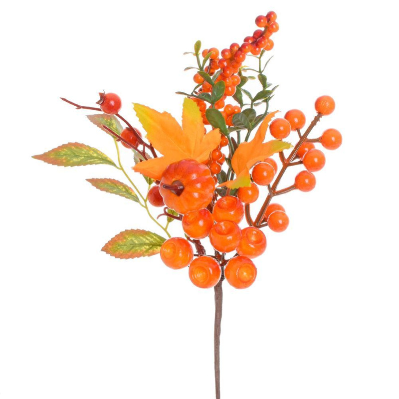 Ozdoba zapichovacia konárik bobule+lístie+tekvica 27cm