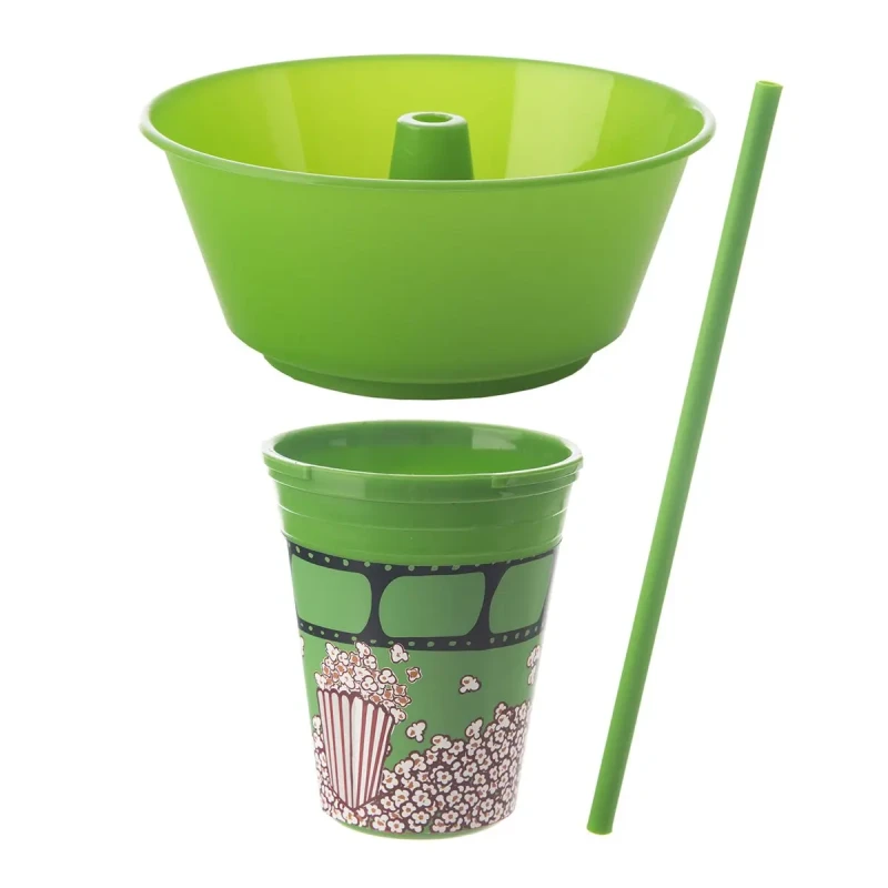 Pohár s miskou na popcorn a slamkou 0,55 l 1