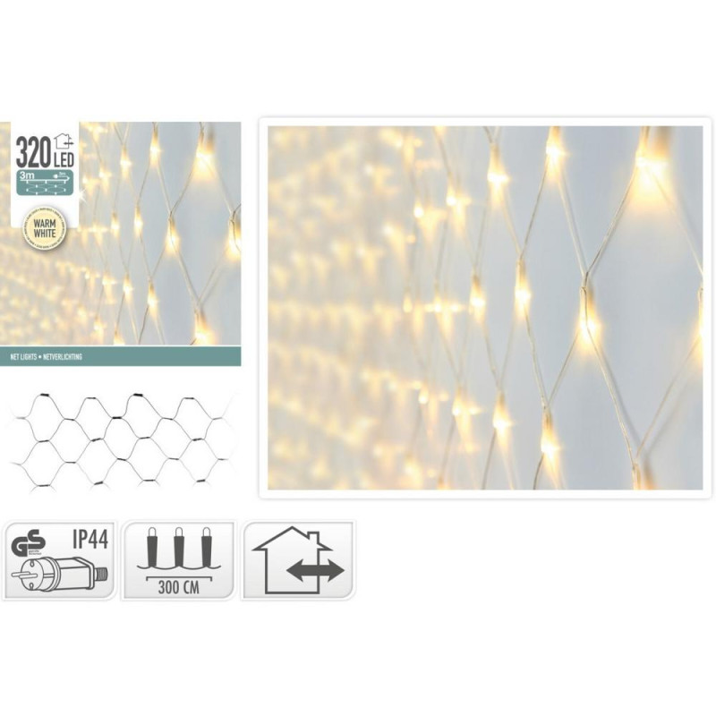 Svetlo vianočné sieť 320 LED teplé biele vonkajšie/vnútorné