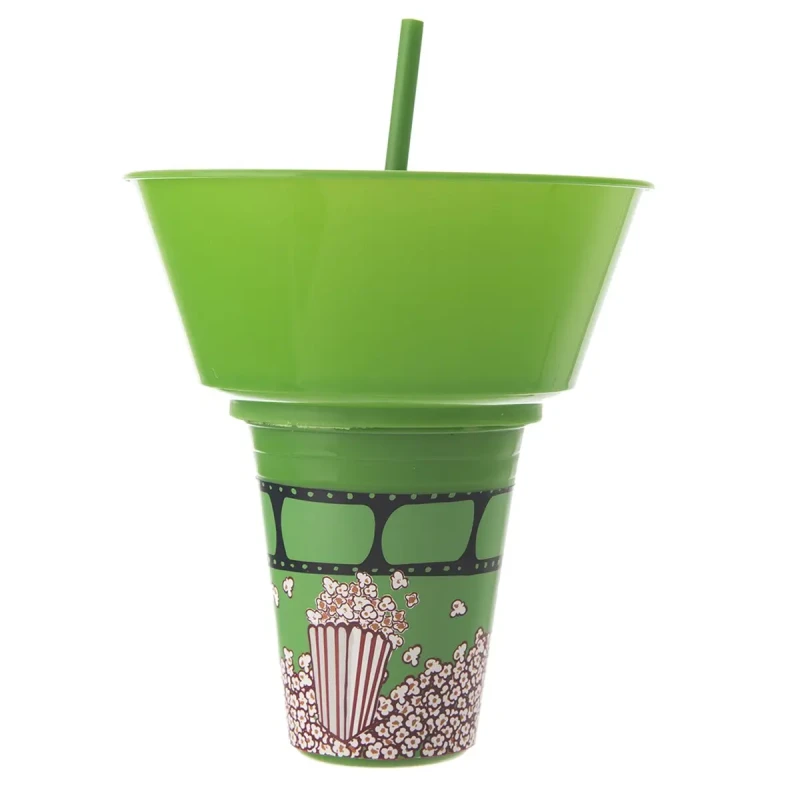 Pohár s miskou na popcorn a slamkou 0,55 l 3