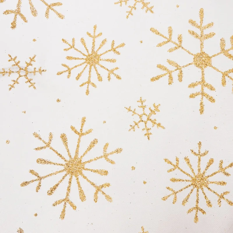 Behúň na stôl 500 × 30 cm / priehľadný so zlatým dekorom / polyamid 1