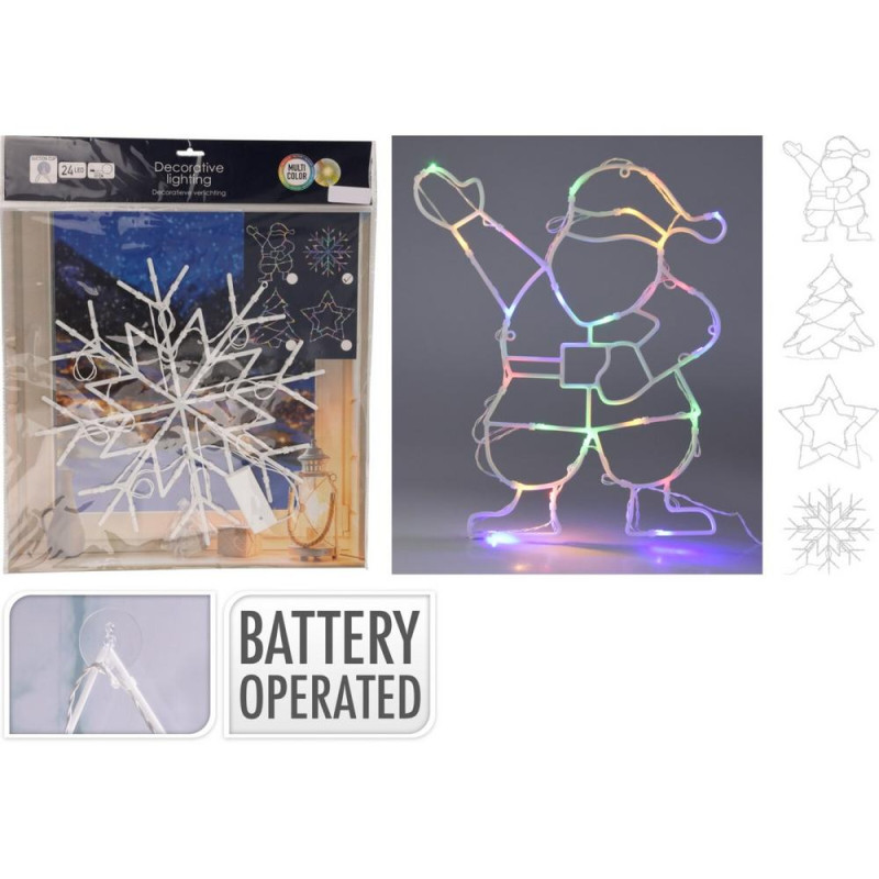 Dekorácia na okno s prísavkou 24 LED farebná mix