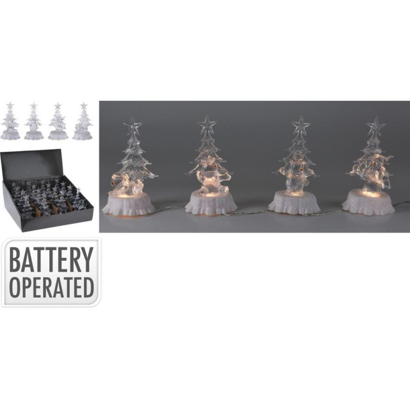 Dekorácia stromček LED 16 cm teplá biela mix