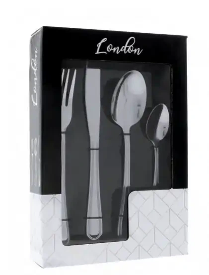 Jedálenský príbor LONDON – 24-dielna nerezová sada v tradičnom dizajne
