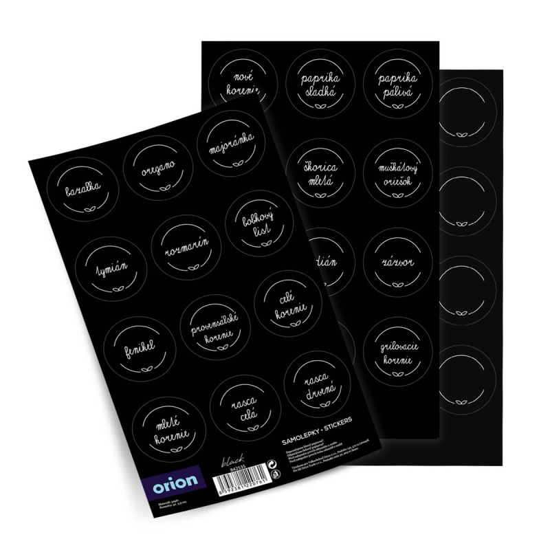 Samolepky na koreničky BLACK