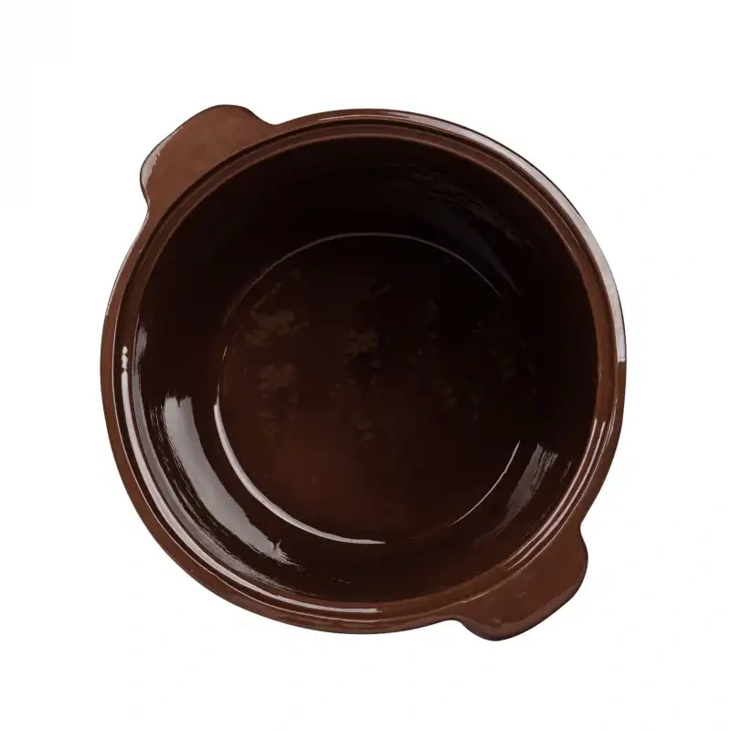 Keramický glazovaný hrniec 7 l s pokrievkou – tvar súdka, dekorovaný 1