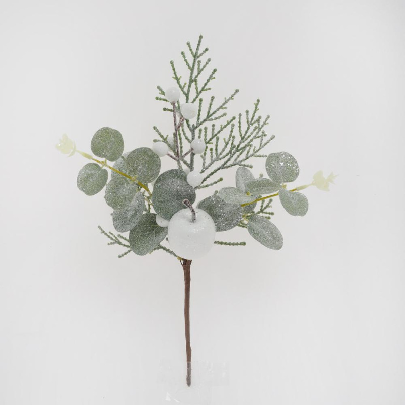 Ozdoba zapichovacia tuja+eucalypt+bobule 27 cm