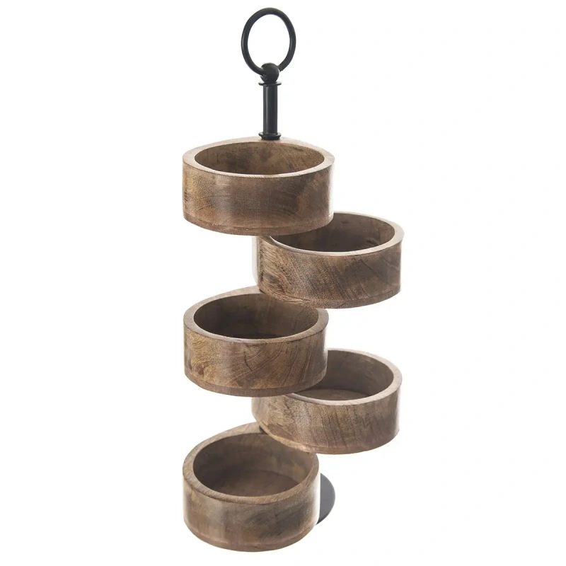 Servírovací stojan MANGO – 5 poschodí | drevený stojan na snacky a pochutiny 3