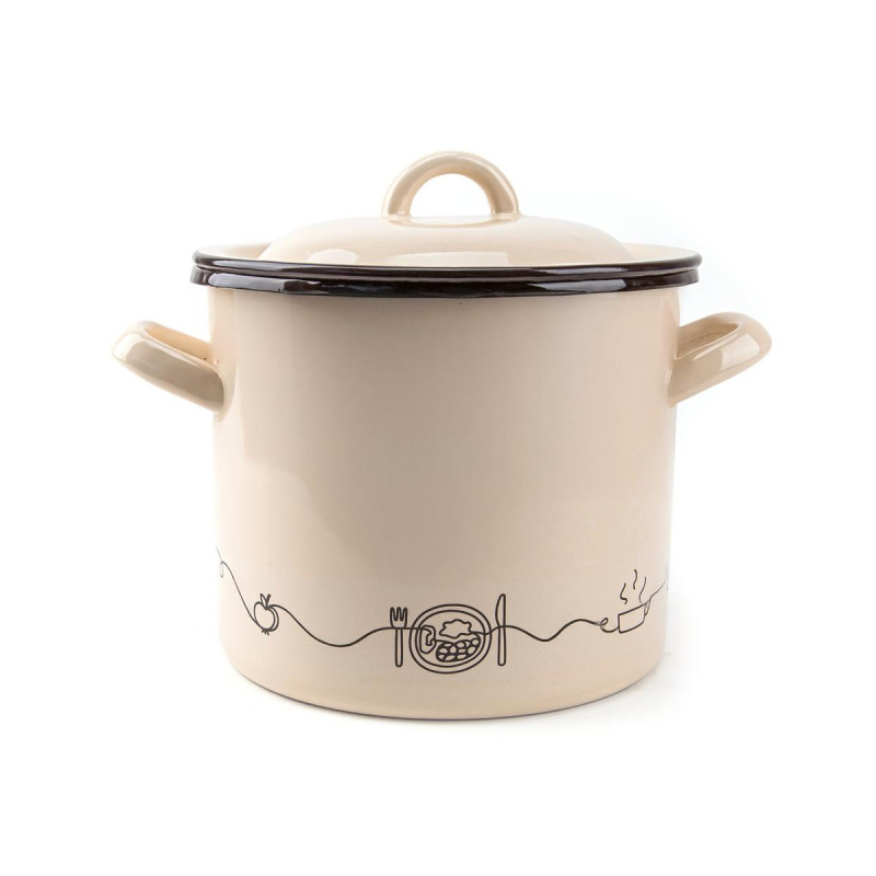 Hrniec smalt + pokr. 19cm/4L dekor Linea