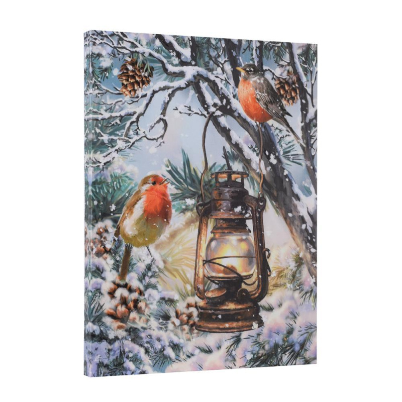 Obraz vianočný lampáš LED 30x40x2,3cm