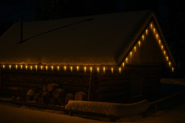 Vianočné LED cencúle 40 LED teplá biela – 5,7 m, časovač, IP44 1