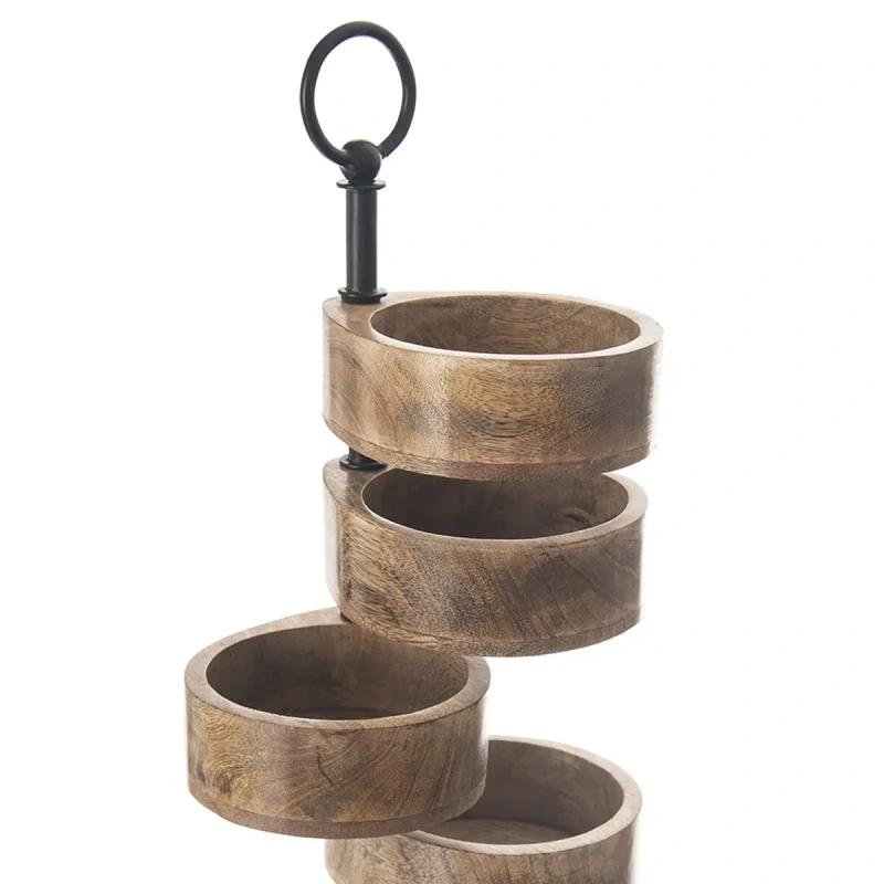 Servírovací stojan MANGO – 5 poschodí | drevený stojan na snacky a pochutiny 4