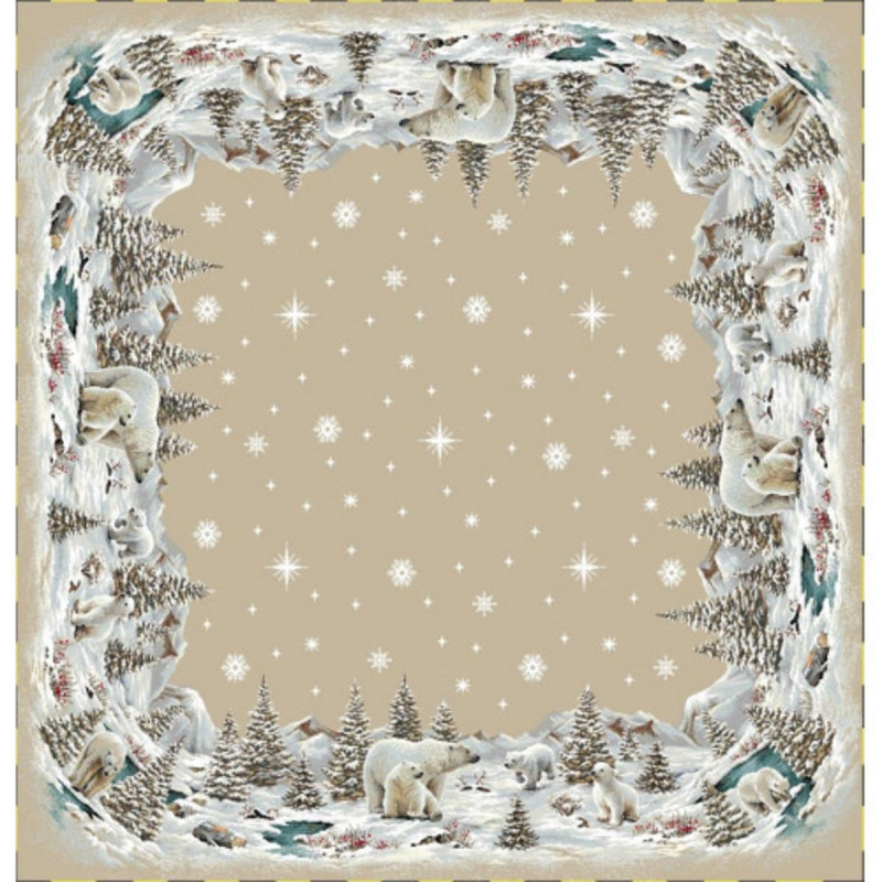 Obrus gobelínový, Vianoce ĽADOVÉ MEDVEDE, 100x100cm