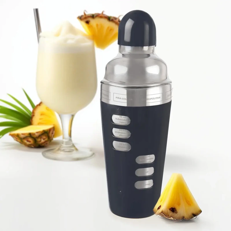 Šejker s receptami 0,69 l – nerezový koktailový šejker s otáčaním 4