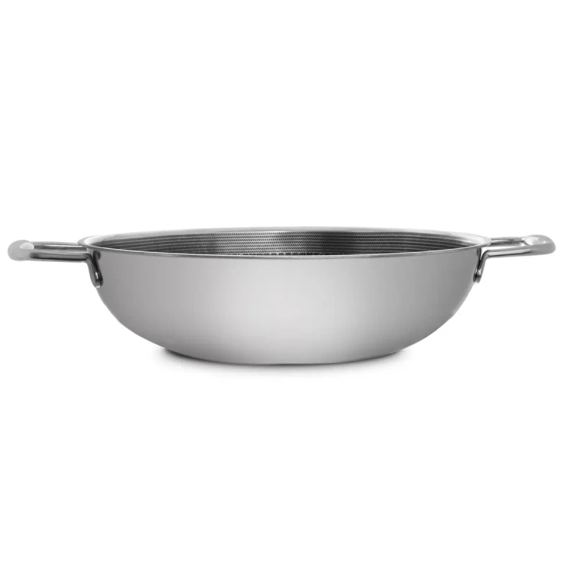 WOK panvica COOKCELL 28 cm – nerezová 3-vrstvová, nepriľnavá, na indukciu 2