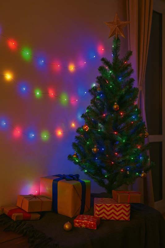 Vianočné LED svetlá 120 LED farebné – 9 m, vonkajšie/vnútorné, časovač, 8 funkcií 1