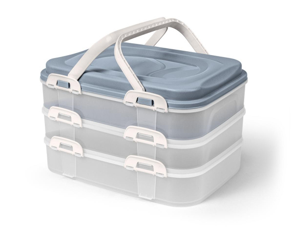 Dóza na potraviny/box UH 40x30x24cm PIKNIK 3 poschodová s úchytmi SKVELER KLC