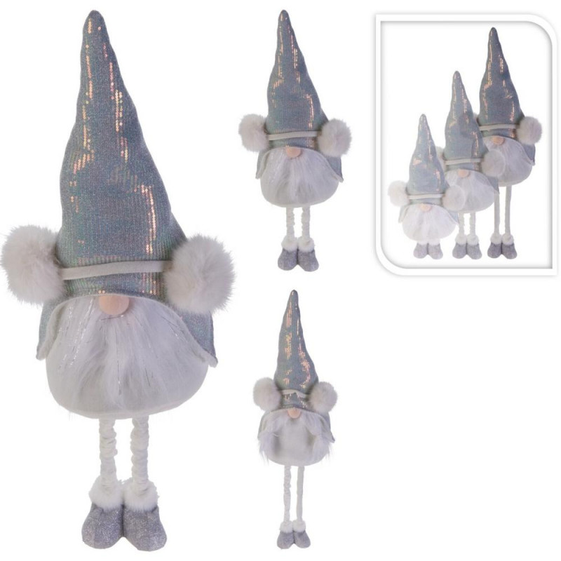 Postavička škriatok 93 cm strieborný mix