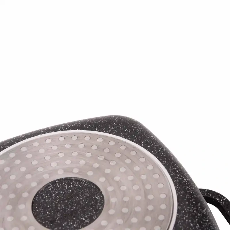 Hliníkový hranatý hrniec 4,4 l s keramicko-mramorovým povrchom + pokrievka (24×24×10 cm) 3