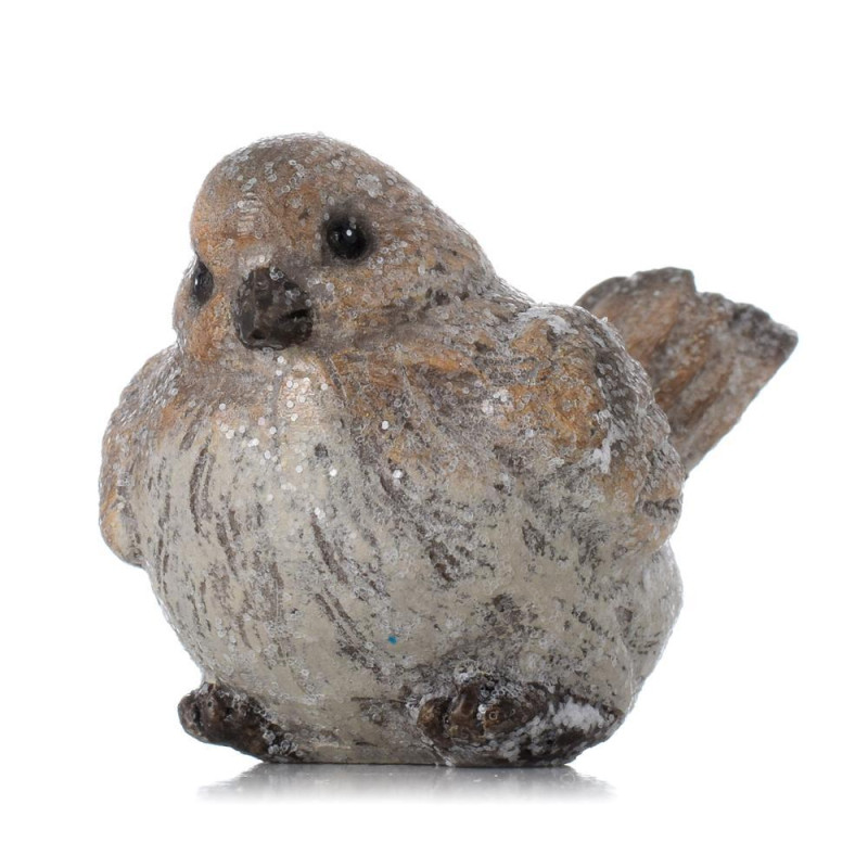 Postavička vtáčik 11x5x6cm polyrezín hnedá