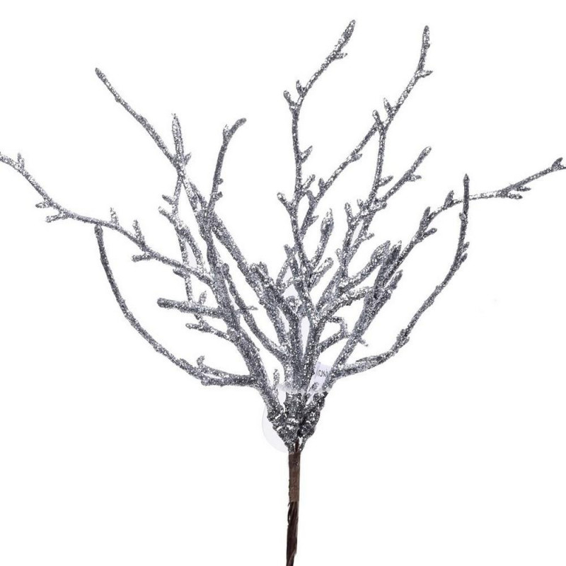 Ozdoba zapichovacia vetvička 22cm strieborná