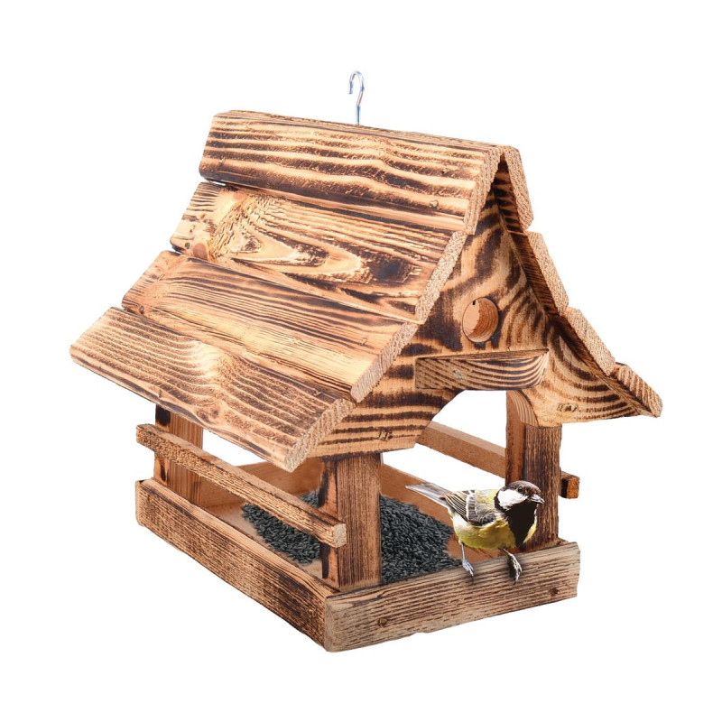 Krmítko pre vtáky 31x28x27 cm opaľované drevo