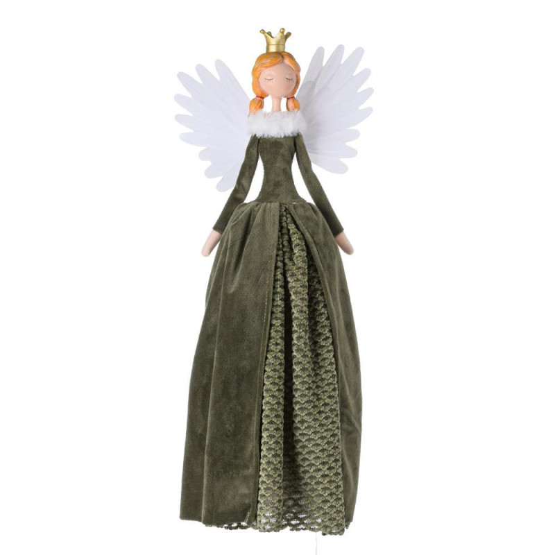 Postavička anjel LED 49x44,5x55cm zelený