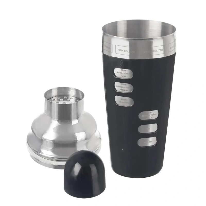 Šejker s receptami 0,69 l – nerezový koktailový šejker s otáčaním 1