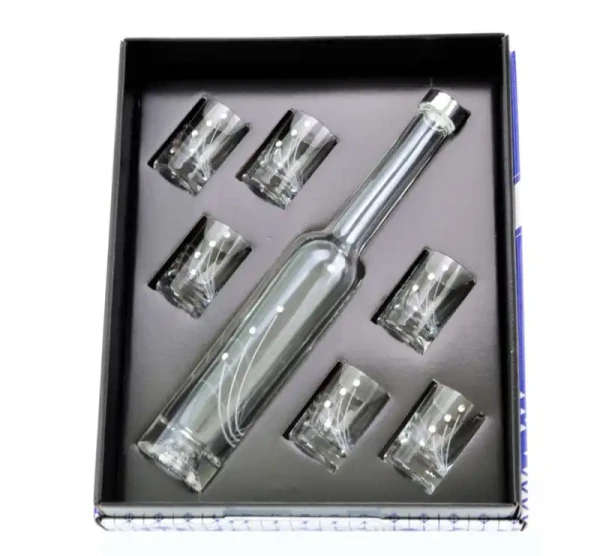 Štamprlík a fľaša na alkohol CRYSTALS, sada 6 +1ks KLC