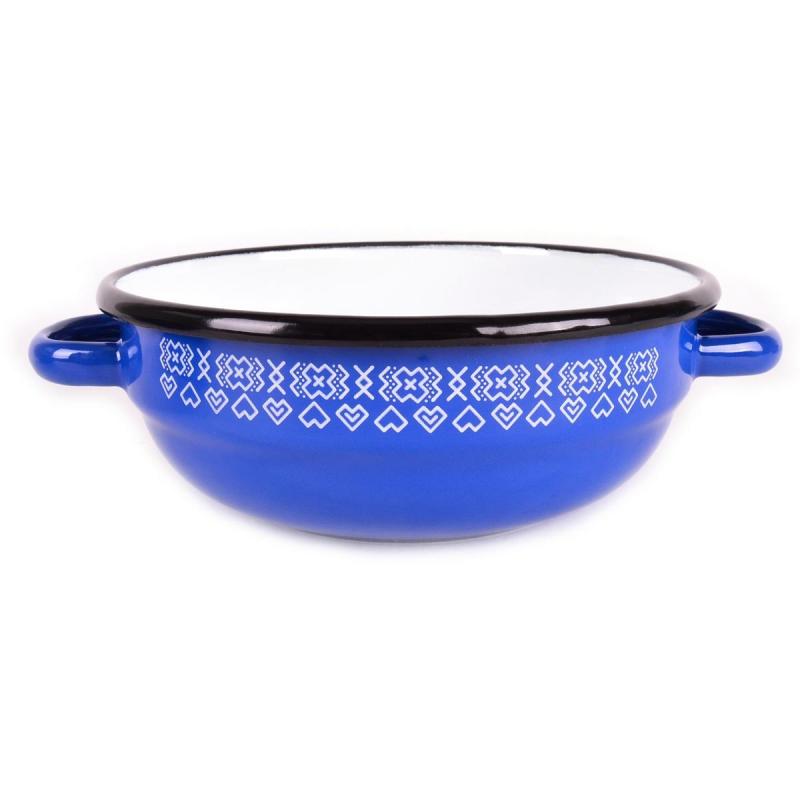 Misa sedliacka smaltovaná 18 cm/1l dekor Čičmany KLC