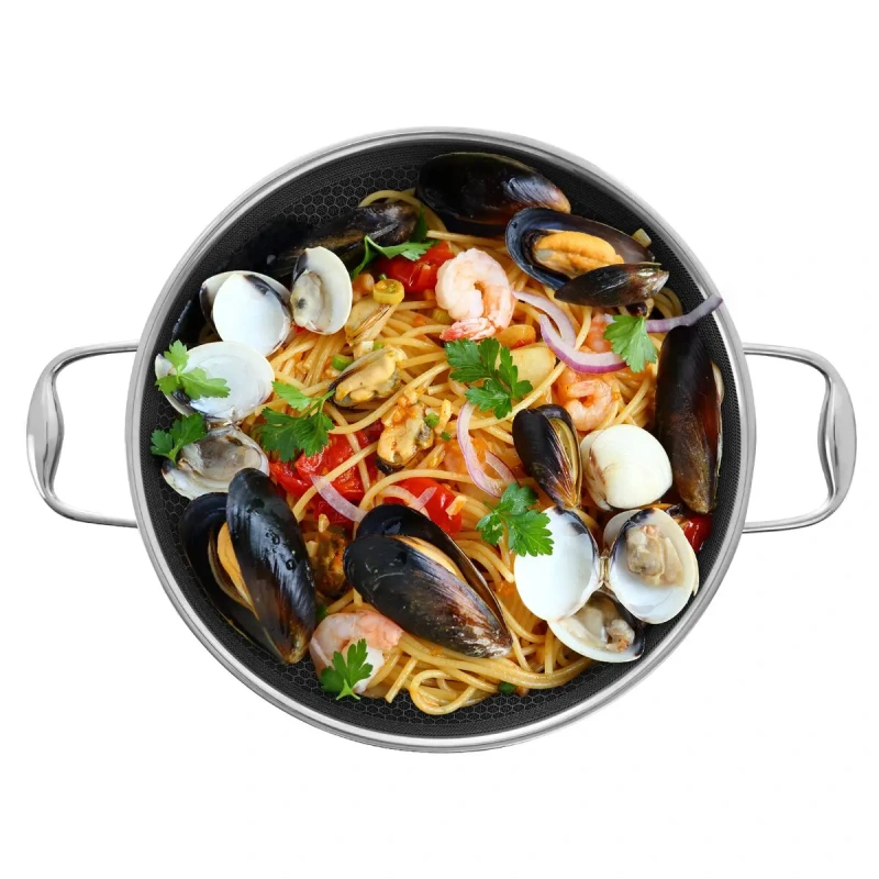 WOK panvica COOKCELL 28 cm – nerezová 3-vrstvová, nepriľnavá, na indukciu 1