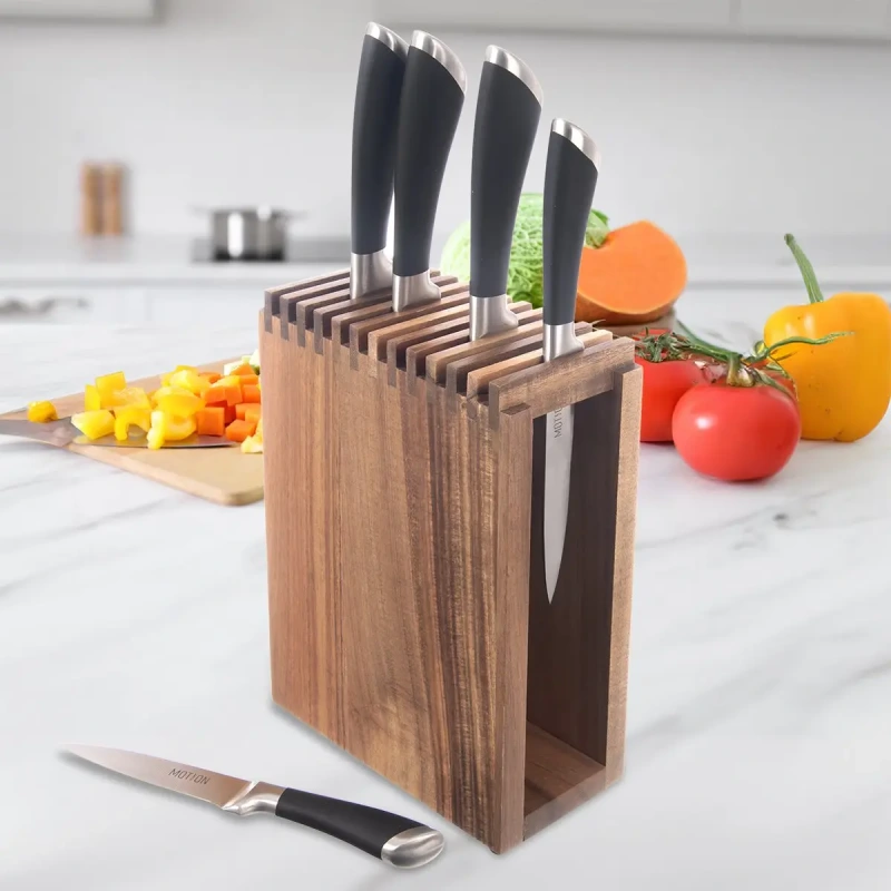 Stojan na nože z orechového dreva – elegantný 18×8,5×24 cm 1