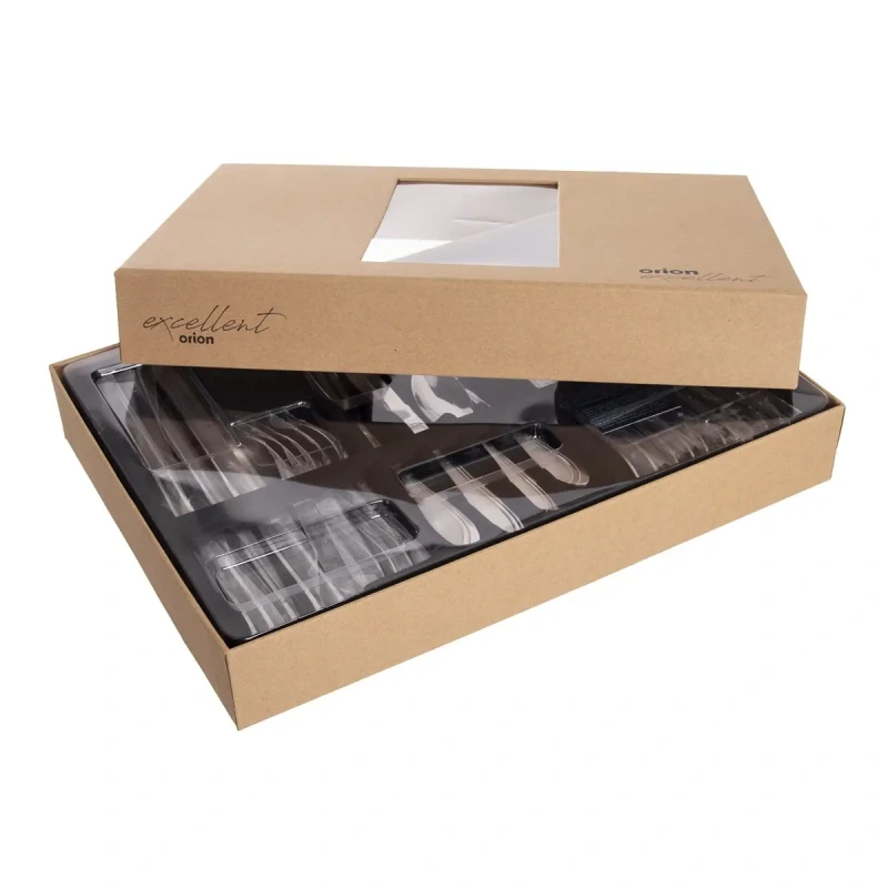 Príbory Satin 24 dielov – nerezová sada príborov s vyrytým vzorom v darčekovom balení 3