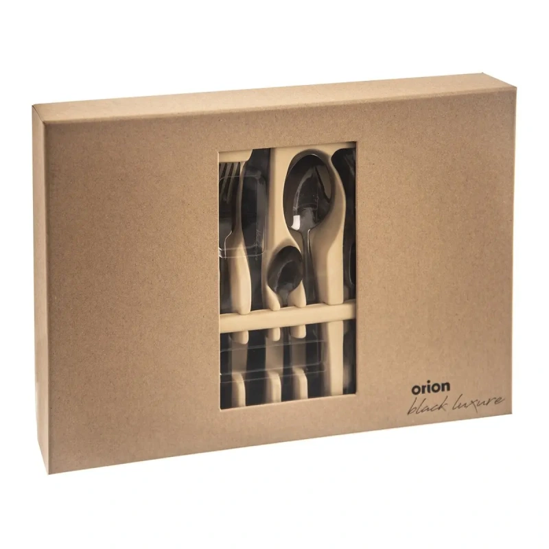 Čierny príbor BLACK LUXURE 24 dielov – luxusná PVD sada nerezových príborov 8