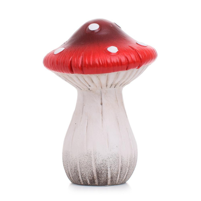 Jesenná dekorácia muchotrávka keramika 7,5x8x12 cm červeno-biela