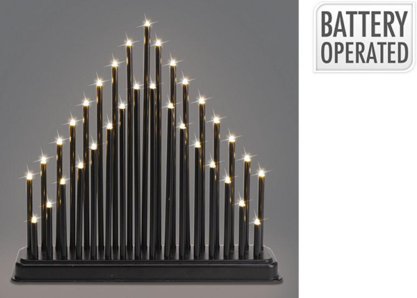Svietnik vianočný 33 LED 33,8x7,8x32 cm čierny