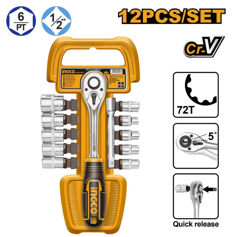 Gola sada 12ks 1/2" INGCO Industrial KLC