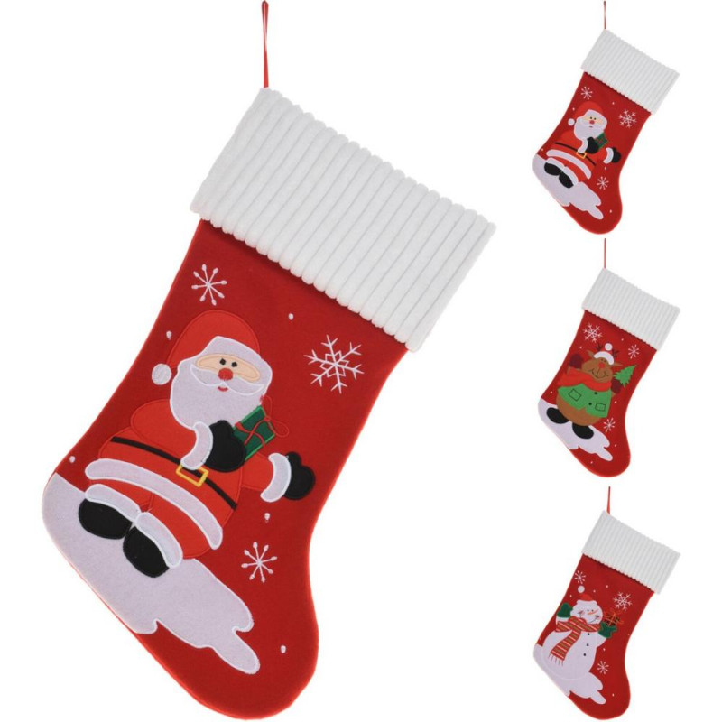 Ponožka vianočná 46 cm červená mix