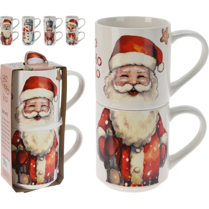 Hrnček vianočný 265 ml sada 2 ks porcelán mix