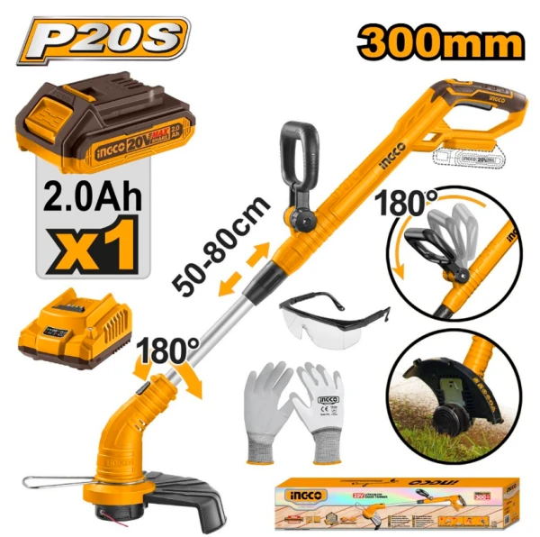 Kosačka strunová CGTLI20301 INGCO AKU 20V P20S STARTER KIT