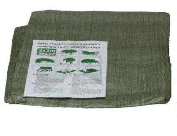 Plachta krycia 3x4 m zelená s okami ŠTANDARD