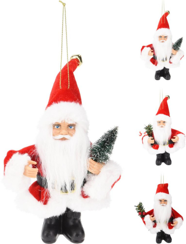 Ozdoba závesná Santa 13 cm mix