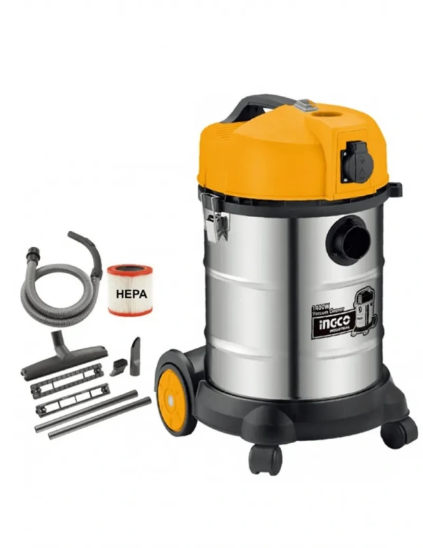 Viacúčelový vysávač INGCO VC14301 1400 W 30 l nerezový – mokré a suché vysávanie 3