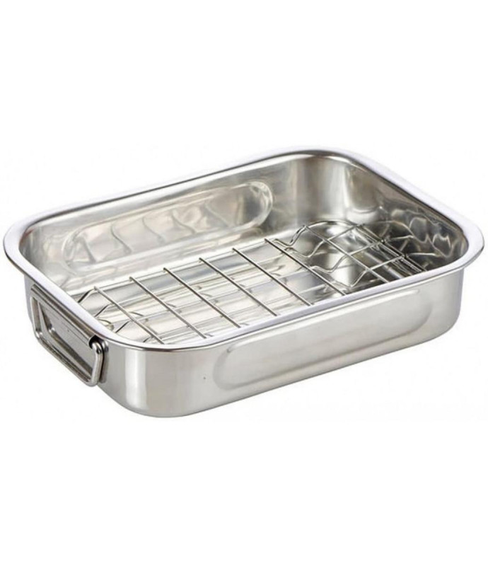 Pekáč nerez s mriežkou 35 x 25 x 6cm s roštom