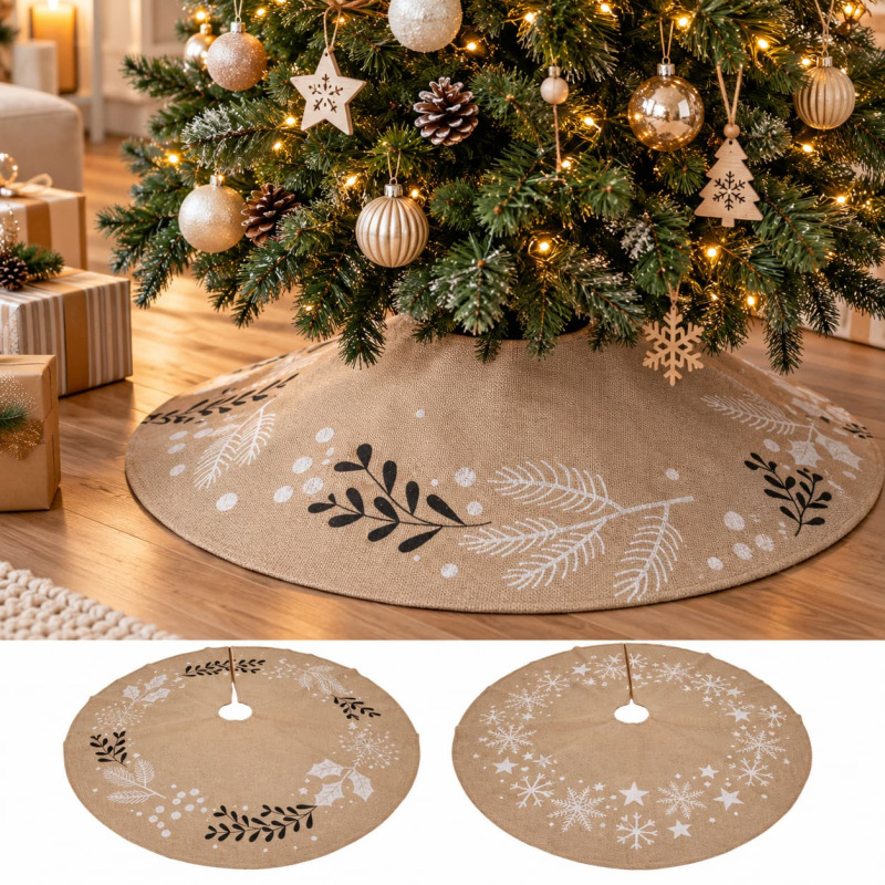 Obal na stojan vianočného stromčeka 90 cm / jutový efekt / polyester / mix 1