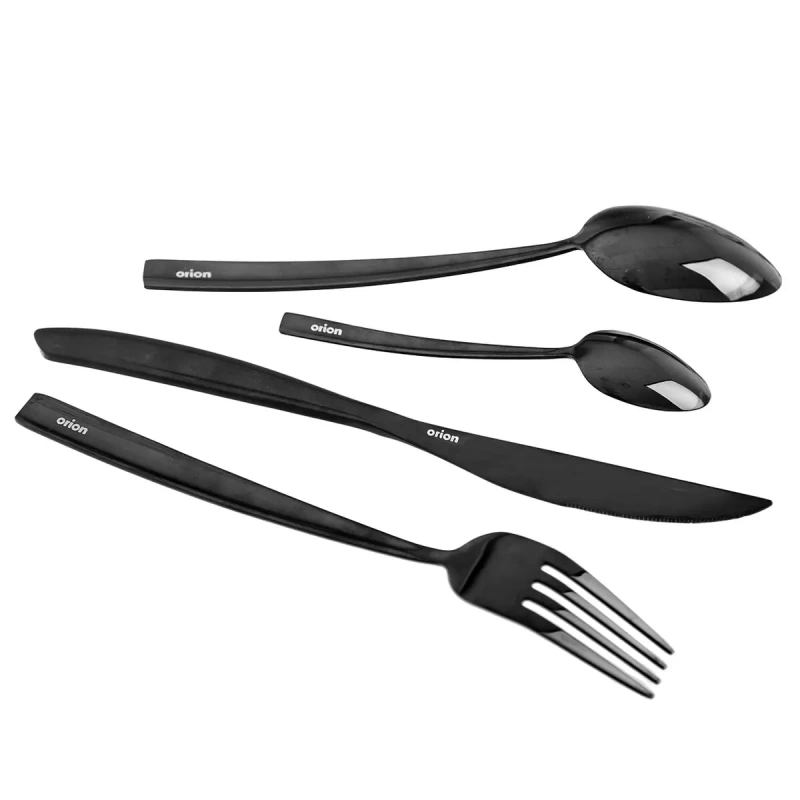 Čierny príbor BLACK LUXURE 24 dielov – luxusná PVD sada nerezových príborov 1