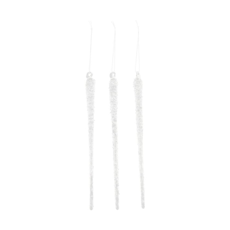 Ozdoba závesná cencúle sada 3ks 1,5x1,5x25cm sklo transparent