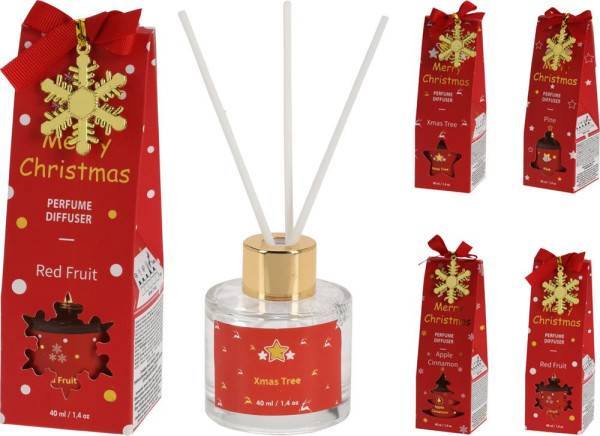 Difúzer s tyčinkami 40 ml – sklenená fľaštička, 5 ratanových tyčiniek, mix vôní